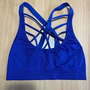 Victoria’s Secret, size Medium: strappy sports bra in purple, adjustable straps